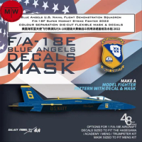 Galaxy D48039 1/48 Scale F/A-18E Blue Angels Color Separation Die-cut Flexible Mask &amp; Decals for Meng LS-012 Model Kits