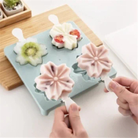 Homemade DIY Mini Ice Cream Mold 6 Cells Ice Cube Molds Summer Popsicle Maker Platsic Kitchen Tools Randomly Color Lolly Mould