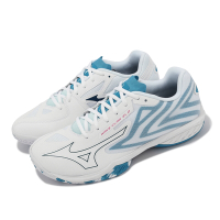 Mizuno 羽球鞋 Wave Claw EL 2 寬楦 男鞋 女鞋 白 藍 緩衝 避震 室內運動 桌球鞋 美津濃 71GA2280-20