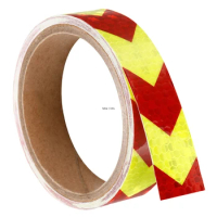 Fluorescent Red Reflective Tape 1inch*17FT Waterproof Self-Adhesive Arrow Strip Reflectors Conspicuity Sticker For Bicycle Truck