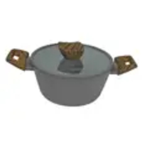 ANITECH หม้อพร้อมฝาแก้ว รุ่น CWCR201 สีน้ำตาล เส้นผ่านศูนย์กลาง 20 ซม. สูง 9 ซม.