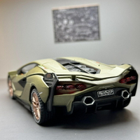 Lamborghini模型車 1：24 跑車模型 蘭博基尼sian63-V12-820 閃電 合金車 聲光迴力車 遙控車車