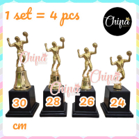 PIALA SET OLAHRAGA 1 SET ISI 4 / TROPHY VOLLY / SEPAK BOLA / BADMINTON / FUTSAL