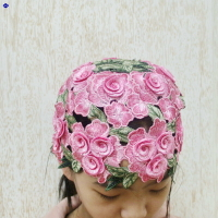 創意個性時尚云南民族風立體花朵鏤空百搭包頭帽刺繡帽玫瑰花帽子