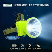 Harvest Lighting Headlamp Diving 175W IP68 Senter Kepala Selam Bergaransi KUNING TanpaTAS