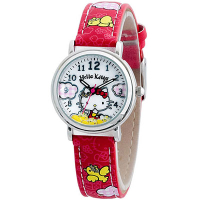Hello Kitty 玩耍日記俏麗腕錶-白x紅色錶帶/28mm
