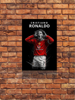 โปสเตอร์ Cristiano Ronaldo โรนัลโด้ CR7 Manchester United Manu นักฟุตบอล Poster รับทำ โปสเตอร์ติดผนั