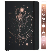 My Girl Dance 180GSM Bamboo Paper Bullet Dotted Journal Dot Grid Notebook ROSE GOLD Edges And Engrave MOONS BUJO Lovers