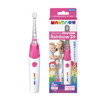 【日本BabySmile】充電款 S-205 炫彩音樂兒童電動牙刷 粉(內附硬毛刷頭x2 - 1只已裝於主機)