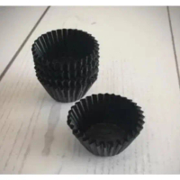 Promo Hemat Kertas Cupcake, tatakan/ alas nastar, round paper cup cake 70 mm hitam Kue