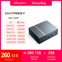 Chatreey IT12 Mini PC Intel Core i7 1360P i9 12900H Gaming Desktop Computer 2x2.5G Ethernet PCIe 4.0 Wifi 6 Thunderbolt 4