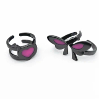 Game VALORANT Clove Cosplay Ring Alloy Opening Adjustable Butterfly Heart Rings Jewelry Accessories 