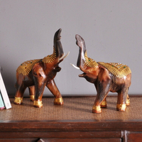 進口大象擺件招財風水象泰國木雕實木工藝品特色送朋友旅游禮品