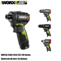 Worx Cordless Impact Screwdriver Drill Only Bare Tool WU129 WU130X WU131X WU132 Brushless Univeral 12v Orange and Green Battery