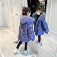 4 3 Age 5 For 6 7 8 9 10 12 14 Yrs Children Baby Girls Parkas Warm Hooded Fur Collar Girl Down Outerwear Winter Cotton Clothes