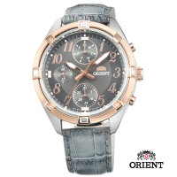ORIENT 東方錶 SPORTY DESIGN系列 運動三眼計時錶-灰色/38.5mm