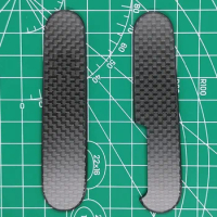 1 Pair Custom Made DIY Carbon Fiber Handle Scales Without Cut-Out for 91mm Victorinox Swiss Army Knife
