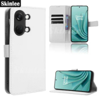 Skinlee For Oneplus Nord 3 5G Flip Case With Lanyard Diamond Texture Card Pocket Leather Cover For Oneplus Nord N30 CE 3 Lite