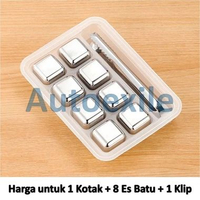 Es Batu Stainless Steel 304 Anti Cair Bisa Pakai Ulang Pendingin Minuman Ice Cube Reusable Food Grad