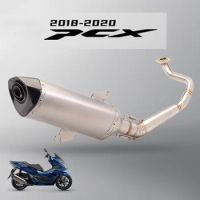 PCX125 150 Motorcycle Full Exhaust System Slip On Header Front Pipe Carbon Fiber Muffler For HONDA P