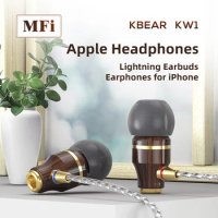 Kbear Kw1 Wooden Single Dd In-ear Hifi 3.5mm Wired Headphones Linhtning Earphones For Iphone Type C Earbuds Microphone Monitor