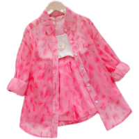 [1-7th] SETELAN KEMEJA ANAK PEREMPUAN OUTER CELANA (JISOO)