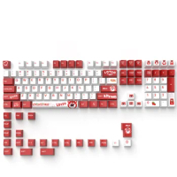 129 Keycaps for Mechanical Keyboard OEM/XDA PBT Dye Sub Strawberry Bear Red White GK61 Anne Pro 2