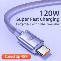 120W USB Type C Cable Super Fast Charger Cable 0.25M/1M/2M Quick Charge 6A USB C Cable For Huawei Samsung Xiaomi Phone Data Cord