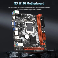 H110 LGA1151 Desktop Motherboard DDR4 32GB PC Mainboard HDMI-Compatible VGA Mini Mainboard USB2.0/3.0 Support 1151 6/7/8/9th CPU