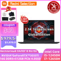 New Xiaomi Redmi G Game 16Inch Laptop i5-12450H/i7-12650H RTX3050Ti 16GB DDR5 512GB SSD 2.5K 165Hz Screen Game Notebook PC