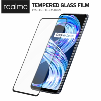 【超取免運】美特柏 OPPO Realme 8 (5G) 彩色滿版全屏鋼化玻璃膜 全覆蓋鋼化膜 螢幕保護貼 防刮防爆