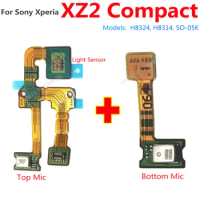 Best Working Microphone For SONY Xperia XZ2 Compact H8314 H8324 SO-05 Light Proximity Sensor XZ2C Mini Top Bottom Mic Flex Cable