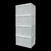 ตู้บานเปิดอเนกประสงค์ 4 ชั้น รุ่น SPP-Color Vid-4 ขนาด 69 x 50 x 160 ซม. สีเทา - ขาว