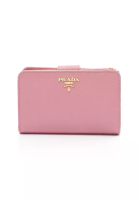 Prada Pre-Loved Prada SAFFIANO METAL Bi-fold wallet Saffiano leather pink