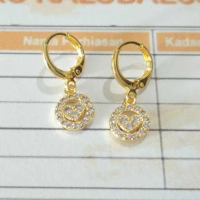 Anting Bunga Sederhana Aksesoris Fashion Anting Wanita Titanium Lapis Emas