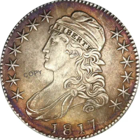 1817 Coin United States 50 Cents ½ Dollar Liberty Eagle Capped Bust Half Dollar Cupronickel Plated Silver White Copy Coins