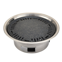 韓式烤肉爐商用圓形燒烤爐室內無煙燒烤爐家用炭烤盤壹人食碳烤爐