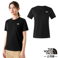 【The North Face】女 FLASHDRY 吸濕透氣排汗短袖圓領T恤.上衣_89QT-JK3 宇宙黑
