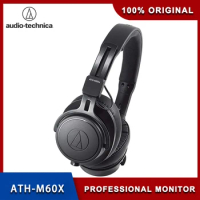 Original Audio Technica ATH-M60x Wired Earphone Professional Monitor Headphones Portable HIFI Earphone