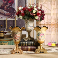 歐式復古樹脂花瓶客廳家居擺件 結婚禮物 電視柜玄關創意花瓶花藝