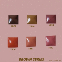 kutek Gel Color Brown series / seri coklat kutek Gel nail Art NAKED