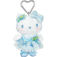 【震撼精品百貨】Hello Kitty 凱蒂貓~日本三麗鷗sanrio KITTY造型絨毛娃娃吊飾-藍花*72670