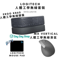 【人體工學鍵盤】K860人體工學鍵盤 附手托一體式｜辦工室電腦藍牙無線鍵盤｜適用Windows macOS Linux & Chrome OS｜香港行貨｜ MX Vertical