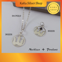Ready Stock | Original 925 Silver Necklace Chain + OM Pendant (302231) | Rantai Leher + Loket OM Per