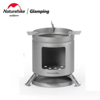 Naturehike Outdoor Portable Camping Wood Stove Titanium Wooden Burning Folding Ultralight Stove For Cooking Picnic Nature Hike