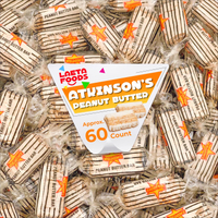 Atkinsons Peanut Butter Candy Bars    1 Pound Bag - Approx. 60 Count    Individually Wrapped