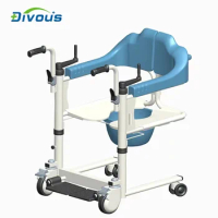 Home Care Electrophoretic Steel Pipe Patient Transfer Lift Wheelchair Toilet Commode Chair Walking Aid For Disabled