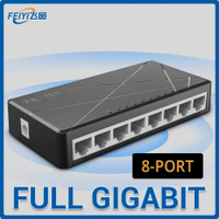 FEIYI SG108M Ethernet Switch พร้อม8พอร์ตเดสก์ท็อป Ethernet Network Gigabit Switch 1000Mbps LAN Hub