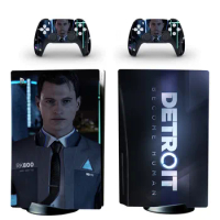 Detroit Become Human PS5 Standard Disc Sticker Decal Cover for PlayStation 5 Console and 2 Controllers PS5 Disk Skin Vinyl