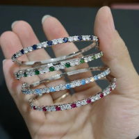 New Fashion Party Luxury Wedding Party Bangle Jewelry Top Quality Bangle Gifts Fashion For Women For Men Red Green Blue Bangle
